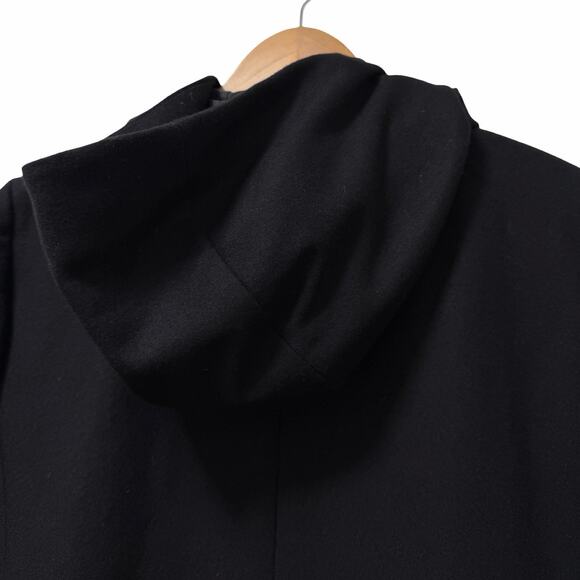 J Crew Womens Toggle Wool Blend Long Coat Size 14 Black Heavyweight Winter Coat - Picture 8 of 14